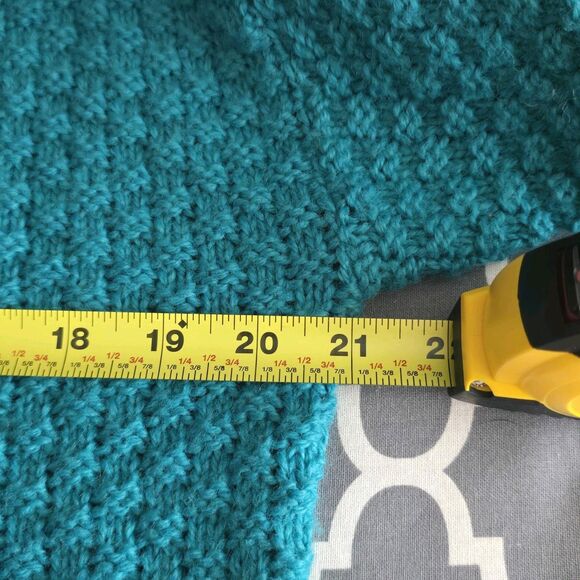 Vintage LL Bean Wool Sweater Mens Size M Teal Shawl Collar Fishermen's USA - Picture 7 of 9